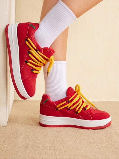 CUCCOO EASI Fashionable Platform Lace-Up Casual Shoes For Women With Waterproof Toe, Autumn & Spring For And New Year Holiday Vibe Fall And Winter Tainers