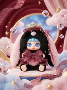 POKOJA LAND Bunny Hooded Character Blind Box, Collectible Mystery Figure With 6 Regular Styles & 2 Hidden Models, Lace & Bow Accent Details, Pastel Tones With Expressive Big Eyes, Decorative Companion For Home, Bedroom, Living Room. - Tide play blind box - View 9