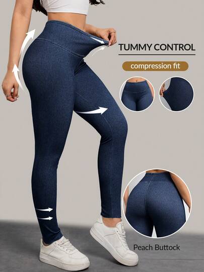 SHEIN PETITE Women's High Waist Slim Fit Versatile Daily Wear Jeans