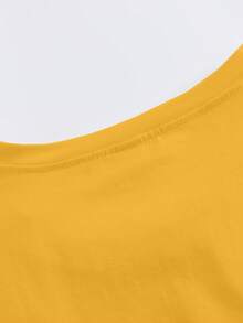 EMERY ROSE Large Short-Sleeved T-Shirt For Women Plus Printed With Slogan Pattern, Suitable For Summer FOREVER CHASING SUNSETS Graphic Tees Women Tops - Yellow - View 3