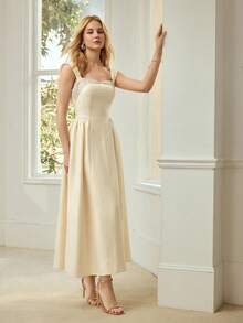 MOTF PREMIUM ĐẦM NỮ ĐÍNH ĐÁ QUÝ - Màu be - Xem 6