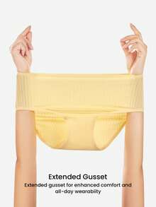 LUVLETTE Bộ 3 quần lót nữ cạp cao bằng cotton mềm mại Plus - Nhiều màu - Xem 5