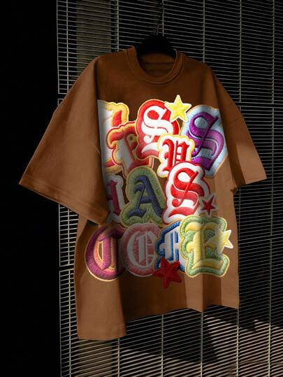 STEELVANCE 男士休闲字母印花短袖T恤，夏季