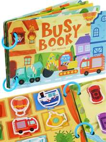 MINKOJA Children's Quiet Book, Interactive Education And Learning Sticker Book, Two Choices Of Small Animals And Traffic Letters, Early Development Of Letters And Vocabulary, Sturdy Paper, Reusable Interesting Shapes, Early Education Educational Toys, Educational Birthday Gifts Suitable For Children Party Favor - Multicolor - View 7