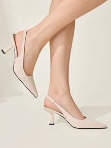 CUCCOO CHICEST Women Shoes Chinese Retro Pointed Kitten Heel Middle Heel Elegant Simple And Elegant Commuter Women High Heel Shoes Workplace Dating Formal Settings - Apricot - View 5