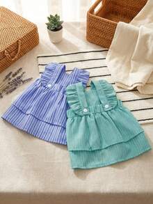 PETSIN Dog Clothing, Cat Clothing, Animal Skirts, Pet Spring/Summer New Collection, Puppy Dress, Princess Versatile Dress, Printed Stripes, Small Animal Clothing, Cool Sunscreen - Multicolor - View 3