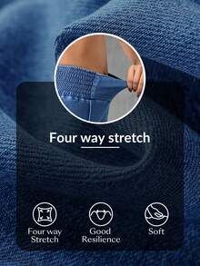 Flexra Women's Casual Versatile Everyday Wide Leg Jeans - Blue - View 9