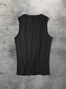 Manfinity Dauomo Camiseta de tirantes casual y versátil de cuello redondo con contraste de color para hombre - Multicolor - Ver 2