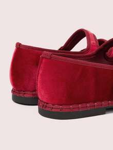 CUCCOO DOLLMOD Zapatos de mujer clásicos de terciopelo con doble raya roja - Jujube - Ver 9