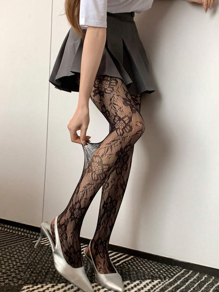 Women's Korean Style Solid Color Sexy Lace Stockings Summer