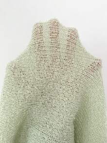 Elenzga Spring/Summer New Asymmetric Casual Commuting Pullover Sweater For Women - Green - View 7