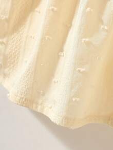 Đầm cotton mỏng không tay, thanh lịch, cổ bèo thêu họa tiết cho bé gái, chất liệu jacquard, thích hợp mặc hàng ngày và dự tiệc, dành cho bé từ 0-1 tuổi, hàng mới về mùa xuân/hè. - Màu be - Xem 4