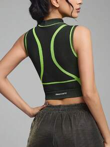 Innovista 可拆卸加厚可调节肩带性感镂空露背运动瑜伽/舞蹈上衣和镂空紧身裤女士运动套装 - 軍綠色 - 查看 4