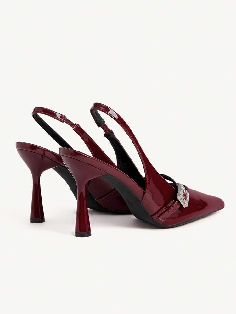 CUCCOO CHICEST 2026 Spring/Summer Pointed Toe Thin Strap High Heel Shoes, Sexy & Elegant Patent Leather Ankle Strap Closed Toe Sandals Valentine's Day Elegant Shoes