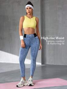 Flexra Women's Casual Skinny Jeans - Blue - View 6