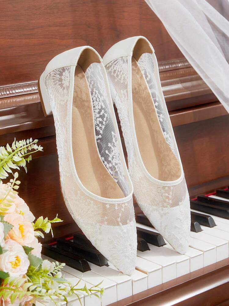 CUCCOO HITCHD Women Shoes Classic Fashion Wedding Women's Flat Shoes White Mesh Breathable Elegant Commuter Women's Shoes Wedding Dress Wear Women's Shoes Elegant Shoes Wedding Shoes Summer Shoes Bride Shoes