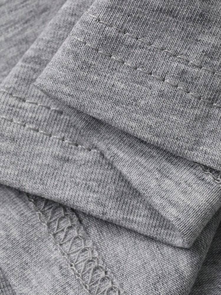 Minimalist Sporty Hooded Knit Loungewear Set For Women