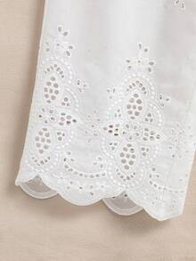 Vintaside Kids Girls' Classic White Sleeveless Crew Neck Tank Top And Pants 2 Pieces Set, Slim Fit, Suitable For Outings, School, Gatherings, Parties, And Casual Daily Wear - White - View 4