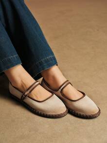 Rosivie Women's Buckle Design Casual Everyday Commute Versatile Flat Loafers - Brown - View 4