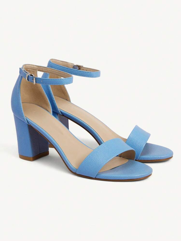 CUCCOO CHICEST Women's Shoes, New Spring/Summer Solid Color Peep Toe Chunky Heel Comfortable Soft Commute All-Match Ankle Strap Pumps, Sky Blue PU Leather, Versatile For Work And Daily Wear Valentine's Day Elegant Shoes Wedding Shoes