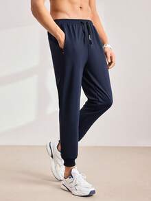 Driftmere 男士休闲弹力腰抽绳针织运动裤三件套，轻盈透气，春秋季款 - 彩色 - 查看 2