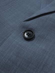 Manfinity Mode 男士段染口袋单排扣西装外套 - 藍色 - 查看 6