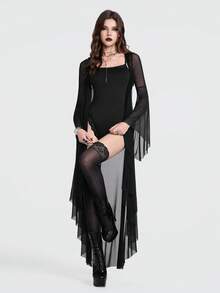 Breakform Elegant Lace Swimsuit Elegant Gothic Music Festival Cool  Women's Gothic Sexy Lace Trim Camisole - Black - View 6