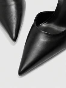 CUCCOO BIZCHIC Women Shoes Women's Pointed Thick High Heel Black Ankle Strap Women's High Heel Shoes Shoes Stylish And Simple Daily Commuter Versatile High Heel Women's Shoes - Black - View 8