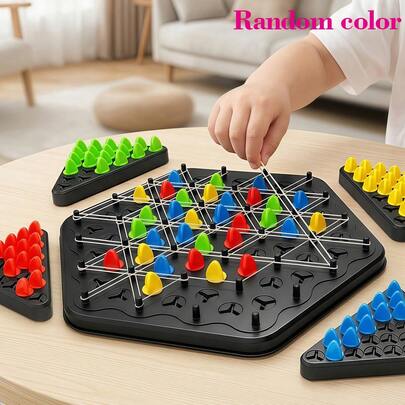 MINKOJA Chain Triangle Chess Board Game - Plastic Multiplayer Strategy Game For 2-4 Players, Interactive Tabletop Game For Family & Friends, Thoughtful Gift For Birthdays & Holidays, Brain-Teasing Party Activity & Hobbyist Accessory