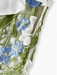 ZEYLAH 花边蕾丝荷叶边连衣裙 - 軍綠色 - 查看 7