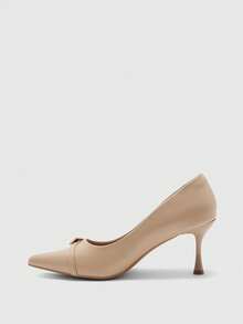 CUCCOO BIZCHIC Tacones de oficina de tacón de aguja con hebilla decorativa para uso diario y de negocios, de color albaricoque, para mujer - Albaricoque - Ver 10
