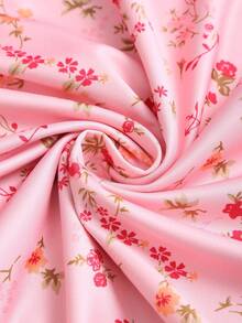 Sweetra 法式浪漫度假风甜美粉色碎花时尚性感优雅吊带显瘦长裙 - 粉色 - 查看 5