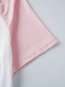 HARRY POTTER X SHEIN 女士极简印花短袖上衣和短裤睡衣套装 - 白色 - 查看 4