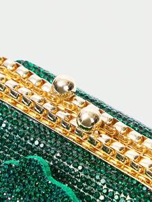 SHECARRY Túi xách nữ dự tiệc, ví cầm tay, túi đeo chéo, thời trang, sang trọng, đính kim cương, hoa đính kim cương, lấp lánh, thanh lịch, đơn giản, thích hợp cho tiệc cocktail, tiệc tùng, dạ hội, câu lạc bộ, hẹn hò, sinh nhật, buổi tối, hẹn hò đêm, tiệc chiêu đãi - màu xanh lá - Xem 7