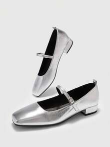 CUCCOO BIZCHIC Zapatos planos para mujer - Plateado - Ver 6