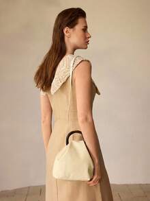 MOTF PREMIUM TAS TANGAN LIPAT WANITA WARNA POLOS, ELEGAN DAN SEDERHANA, UNTUK PAKAIAN SEHARI-HARI UNTUK BEKERJA DAN BERPERJALANAN - Butter Yellow - View 8