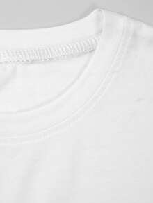 INAWLY 女士粉色猫咪印花休闲圆领 T 恤图案 T 恤女式上衣 - 白色 - 查看 4