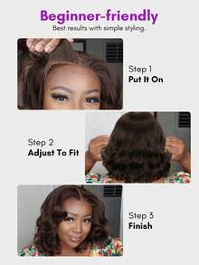 ALL READY WIG Warstwowa cięta topliwa koronka 4x4 bezklejowa peruka z zamknięciem z koronki 100% ludzkich włosów czekoladowy brąz 4# sprężysta fala 180% gęstość peruki stroje wakacyjne podróż festiwal bal na świeżym powietrzu cosplay kampus szkoła plaża ślub kemping stroje wakacyjne stroje letnie wibracje wakacyjne urok elegancki swobodny styl mody y2k ss25 słowa kluczowe - S4 - Zobacz 8