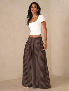 Glamine Women's Fashion Casual Versatile Street Style Wide Leg Sweatpants - Brown - View 5