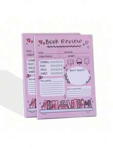 1/2/4/6/8 Pcs Book Review Notepad 5.5 X 3.9 Inch Journal Bookmark Notebook Self Adhesive Small Notepads Reading Note Taking Supplies 40 Sheets Per Pad - Multicolor - View 12