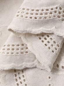 Dazy Plus Vestido casual largo y elegante de encaje con cuello redondo - Albaricoque - Ver 4