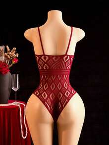 ChaseTheNight 1 chiếc áo hai dây nữ gợi cảm họa tiết da báo, thích hợp cho Ngày Valentine. - Màu Đỏ Sâu - Xem 6