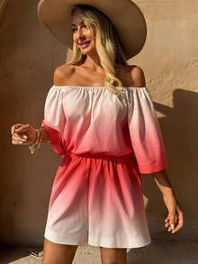 Swim Vcay 女士沙滩度假休闲渐变露肩罩衫 - 彩色 - 查看 5