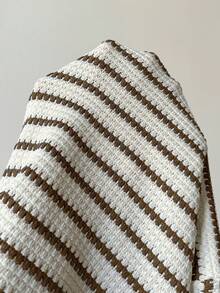 Sunnyshic Women's Blue Striped Deep V-Neck Halter Backless Crop Top And Long Skirt Two Pieces Set, Sexy & Romantic For Spring/Summer Beach, Date, Party - Multicolor - View 7