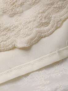 DAZY Đầm dài nữ cổ chữ V, tay ngắn, chất liệu ren, thanh lịch, thích hợp cho phong cách thường ngày. - Màu be - Xem 8