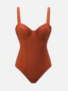 Swim Oasis Women's Beach Vacation Jumpsuit & Cover-Up Skirt Set - Brown - View 9