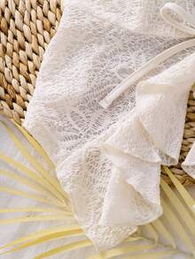 Camiseta sin mangas con cintura anudada y adorno de conchas para adolescentes de vacaciones - Albaricoque - Ver 3