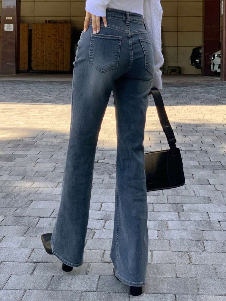Women's Korean Style Washed Denim Jeans