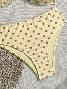 Swim Mod Women's Tropical Print Two Pieces Bikini Set, Casual Holiday - Multicolor - View 5