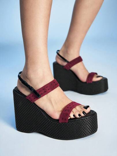 Sugerpunk Women's Thick Sole Sandals, Open Toe Platform Wedge Heels, Fashion Shoes